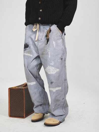 STEEPC Dyed Old Hole Dirty Work Baggy Pants | Face 3 Face