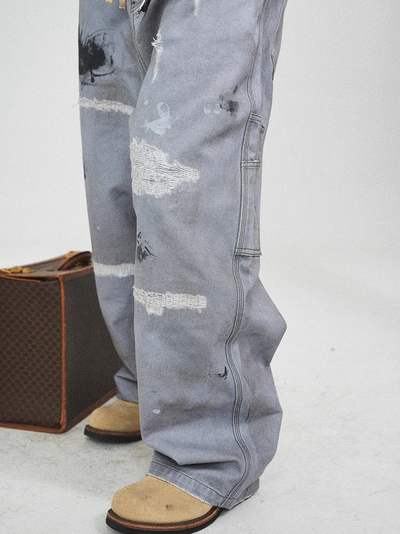 STEEPC Dyed Old Hole Dirty Work Baggy Pants | Face 3 Face