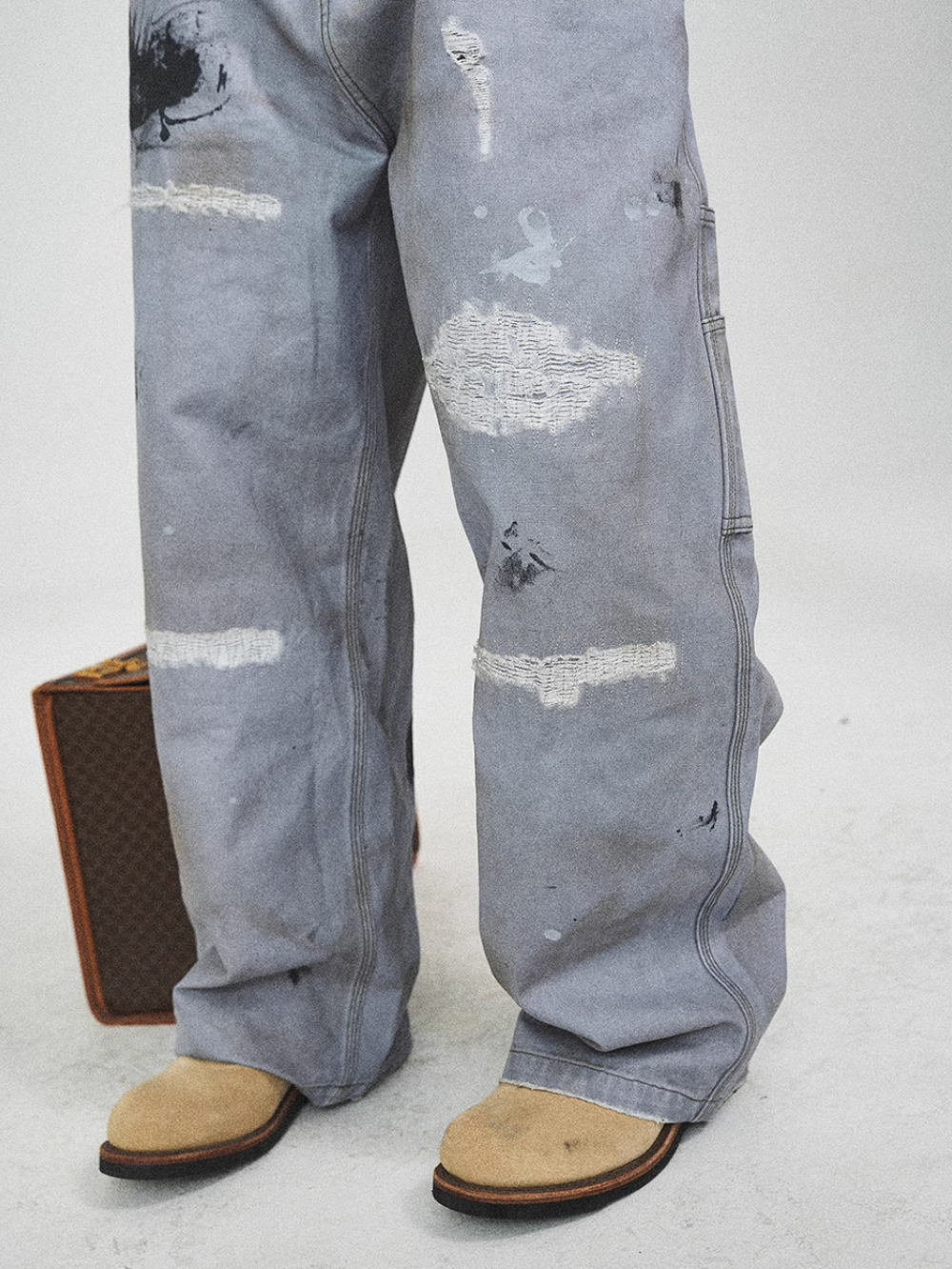 STEEPC Dyed Old Hole Dirty Work Baggy Pants | Face 3 Face