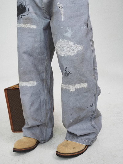 STEEPC Dyed Old Hole Dirty Work Baggy Pants | Face 3 Face