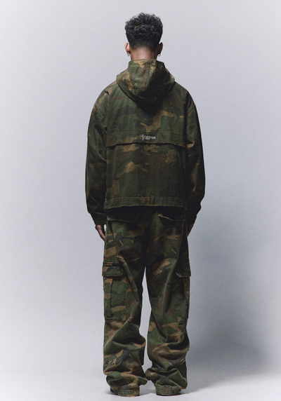 ANTIDOTE Camouflage Damage Hooded Work Jacket | Face 3 Face