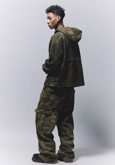 ANTIDOTE Camouflage Damage Hooded Work Jacket | Face 3 Face