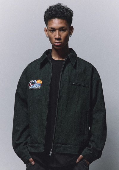 ANTIDOTE Badge Embroidery Lapel Detroit Work Jacket | Face 3 Face