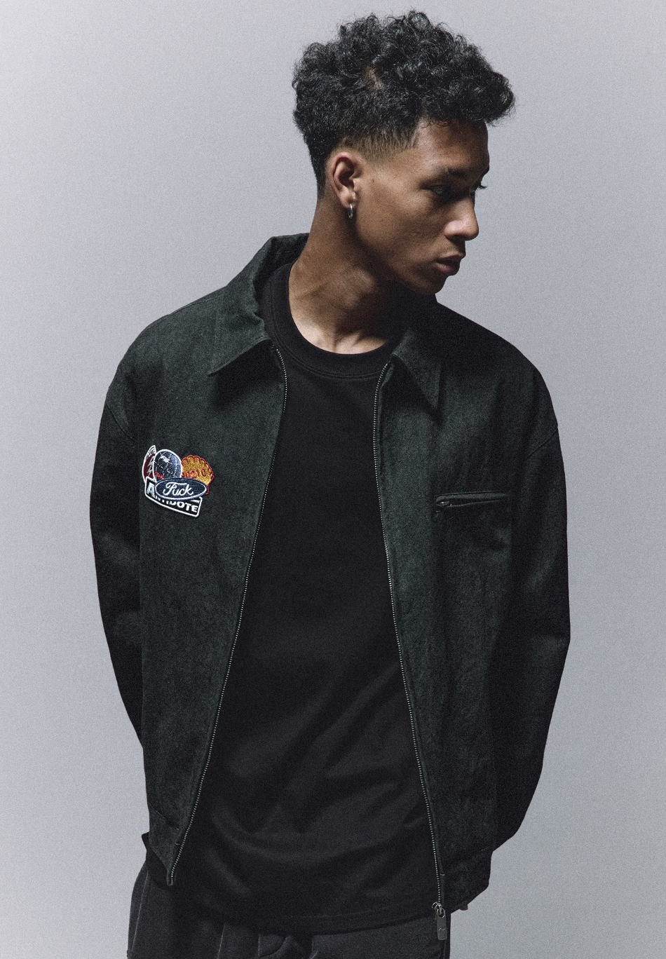 ANTIDOTE Badge Embroidery Lapel Detroit Work Jacket | Face 3 Face