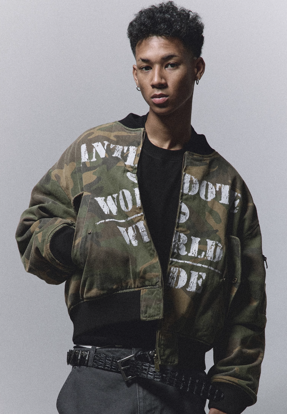 ANTIDOTE Reversible Camouflage Painted MA-1 Padded Bomber Jacket | Face 3 Face