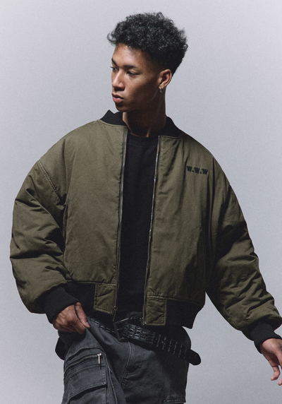 ANTIDOTE Reversible Camouflage Painted MA-1 Padded Bomber Jacket | Face 3 Face