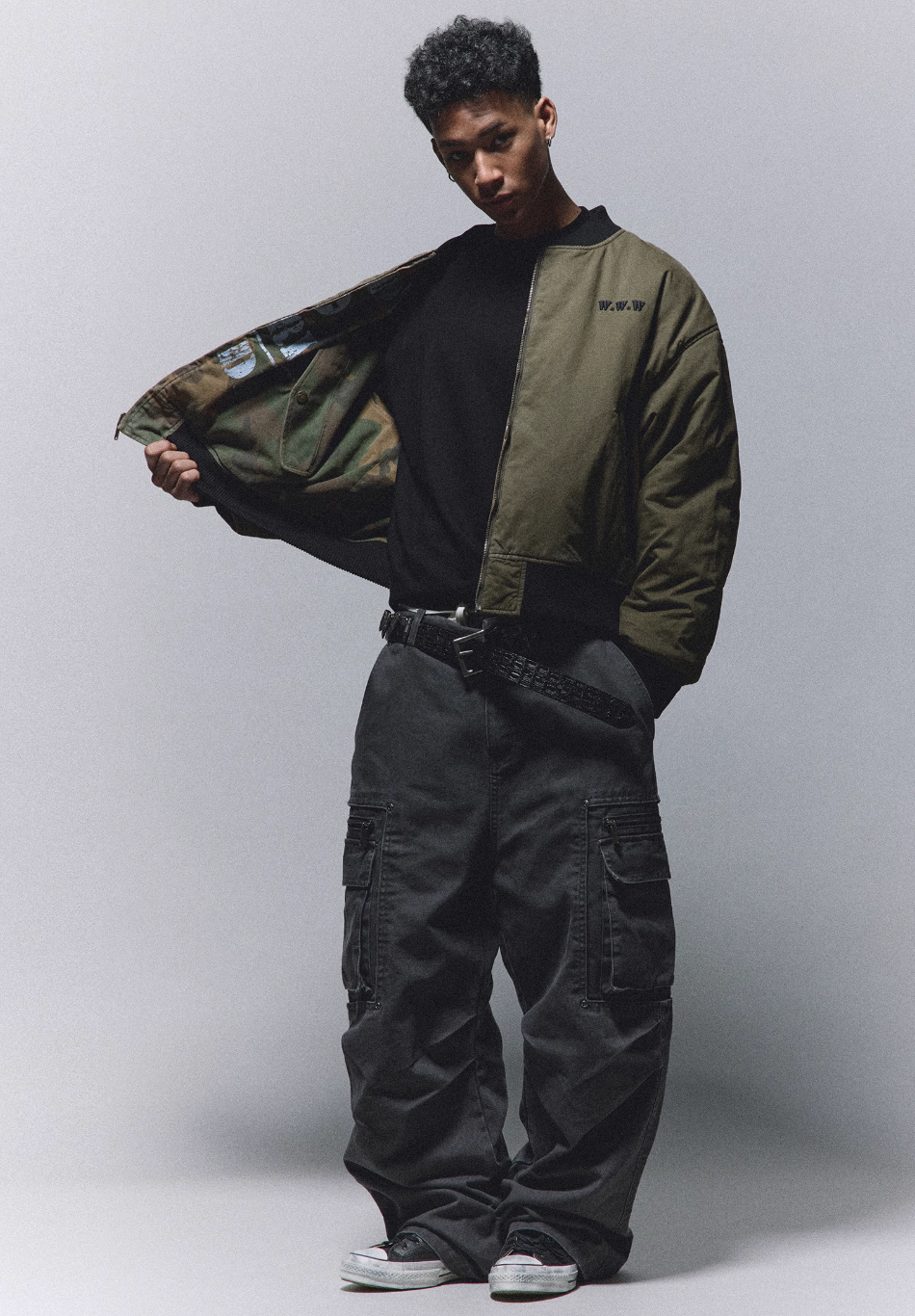 ANTIDOTE Reversible Camouflage Painted MA-1 Padded Bomber Jacket | Face 3 Face