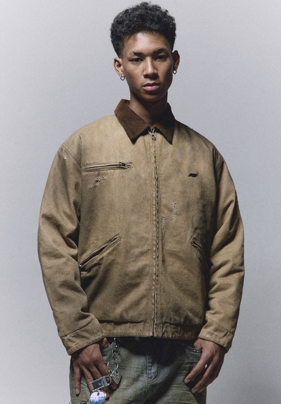 ANTIDOTE Washed Patchwork Embroidered Detroit Work Jacket | Face 3 Face