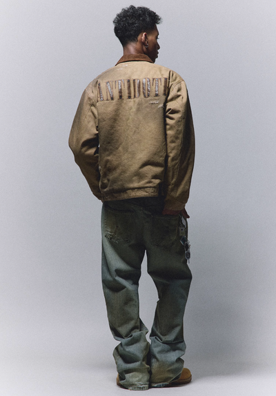 ANTIDOTE Washed Patchwork Embroidered Detroit Work Jacket | Face 3 Face