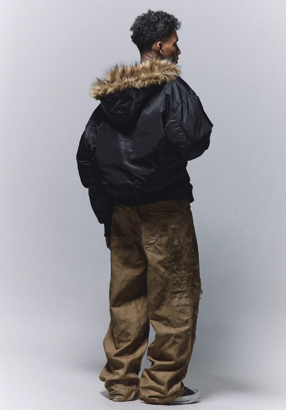 ANTIDOTE Detachable Fur Hooded MA-1 Jacket | Face 3 Face