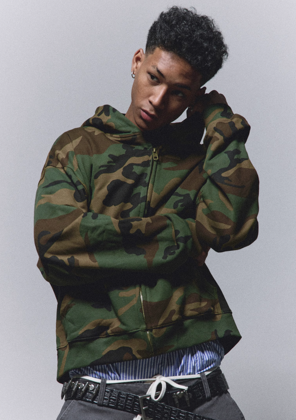 ANTIDOTE Camouflage Printed Zip Up Hoodie | Face 3 Face