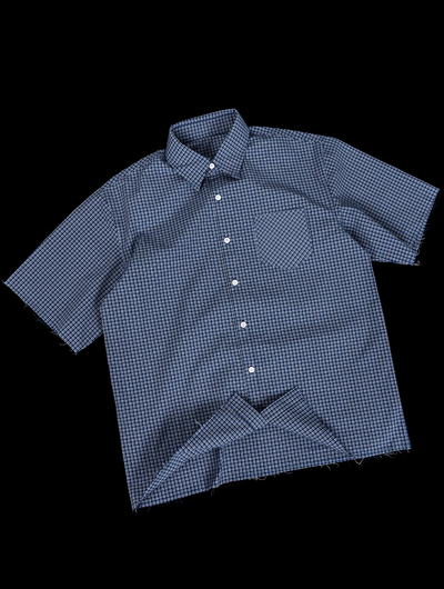 ANTIDOTE Plaid Lettering Print Short Sleeved Shirt | Face 3 Face