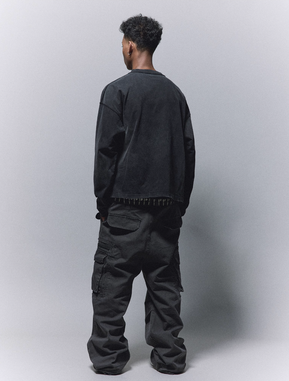 ANTIDOTE Printed Reverse Stitching Washed Long Sleeve Tee | Face 3 Face