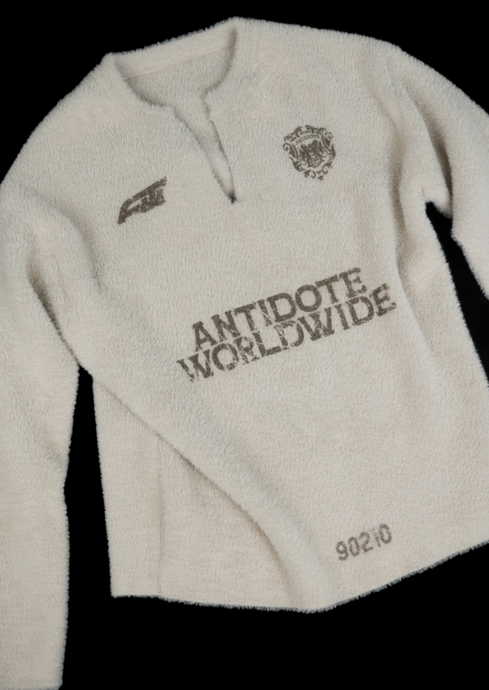 ANTIDOTE Imitation Mink Sports Print Knit Sweater | Face 3 Face