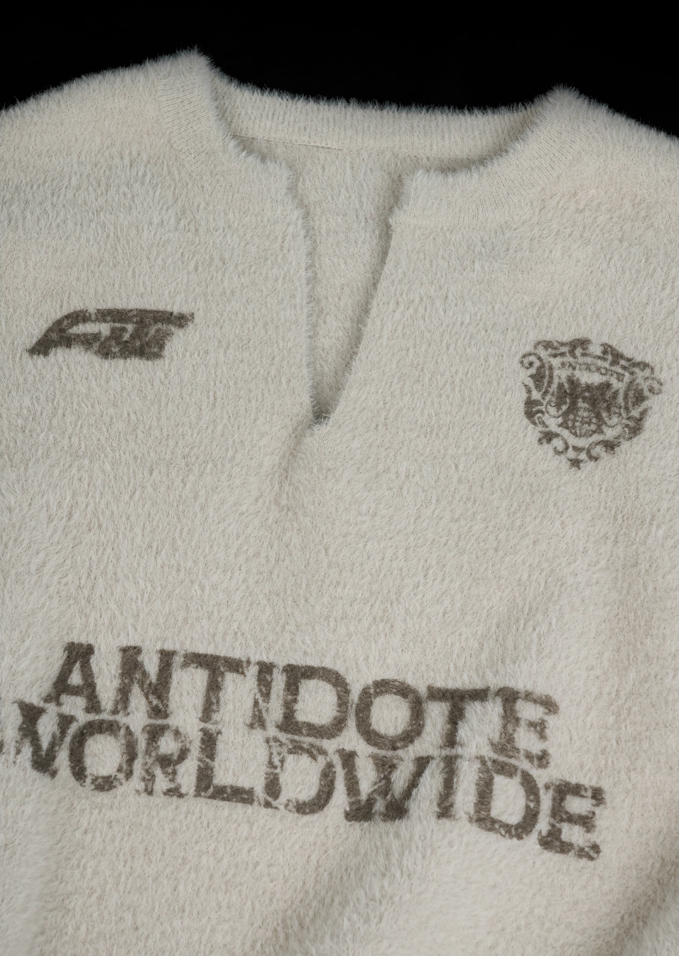 ANTIDOTE Imitation Mink Sports Print Knit Sweater | Face 3 Face