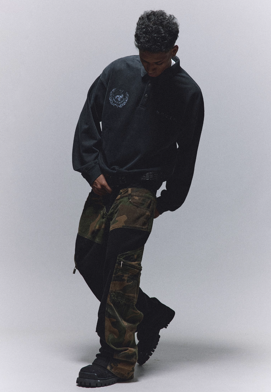 ANTIDOTE Camouflage Canvas Patchwork Baggy Pants | Face 3 Face