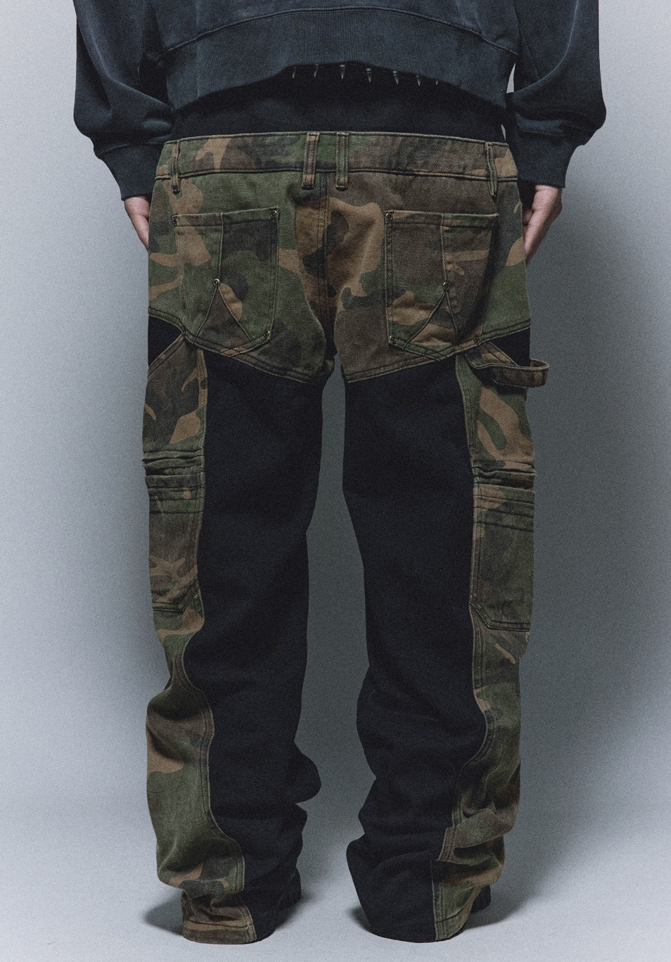 ANTIDOTE Camouflage Canvas Patchwork Baggy Pants | Face 3 Face