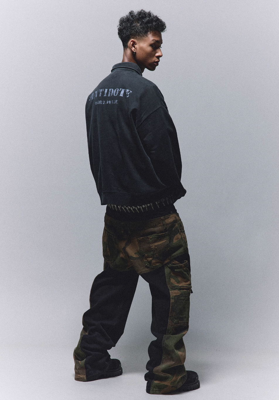 ANTIDOTE Camouflage Canvas Patchwork Baggy Pants | Face 3 Face