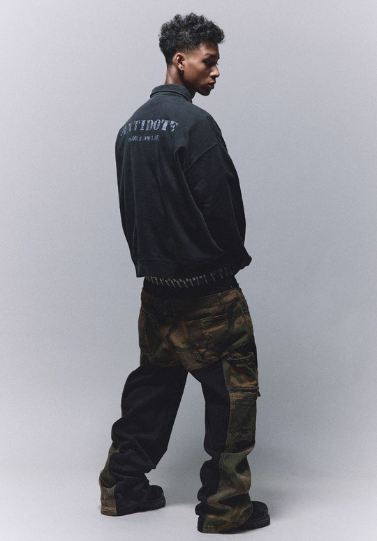 ANTIDOTE Camouflage Canvas Patchwork Baggy Pants | Face 3 Face