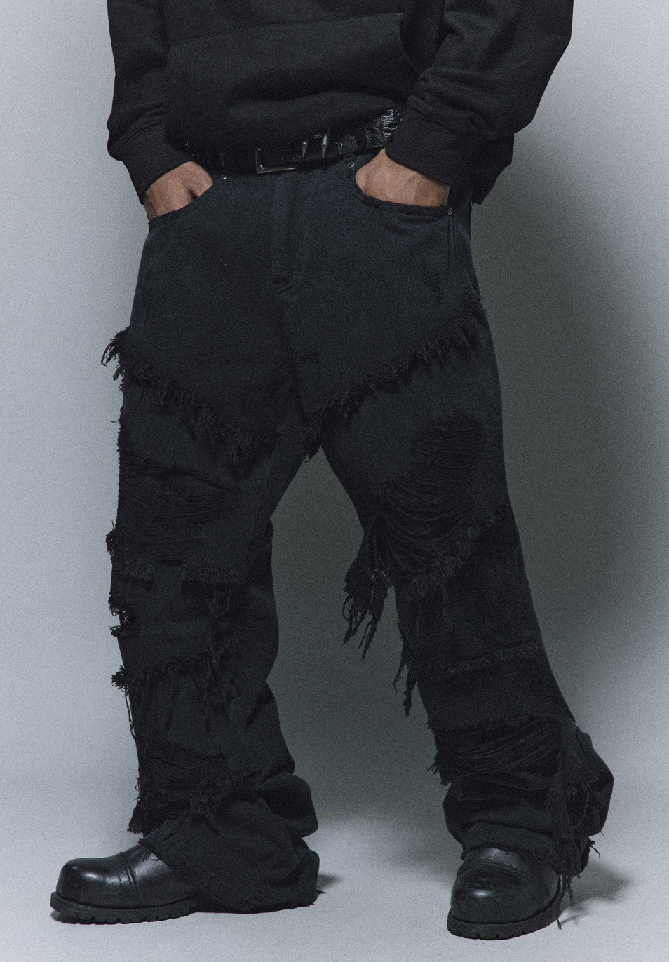 ANTIDOTE Double Layer Raw Edge Micro Pants | Face 3 Face