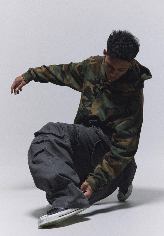 ANTIDOTE Stonewashed Inset Pocket Baggy Cargo Pants | Face 3 Face