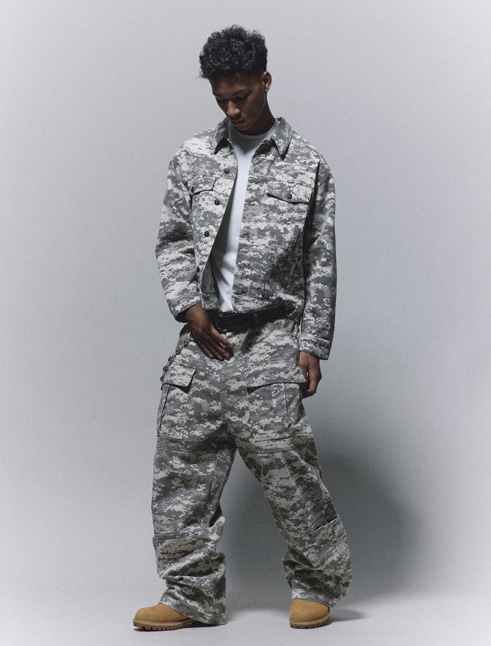 ANTIDOTE Mosaic Camouflage Large Pockets Baggy Cargo Pants | Face 3 Face
