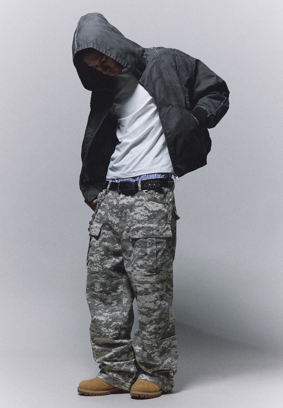 ANTIDOTE Mosaic Camouflage Large Pockets Baggy Cargo Pants | Face 3 Face
