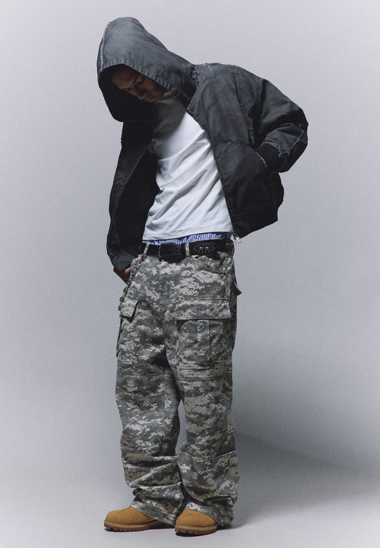 ANTIDOTE Mosaic Camouflage Large Pockets Baggy Cargo Pants | Face 3 Face
