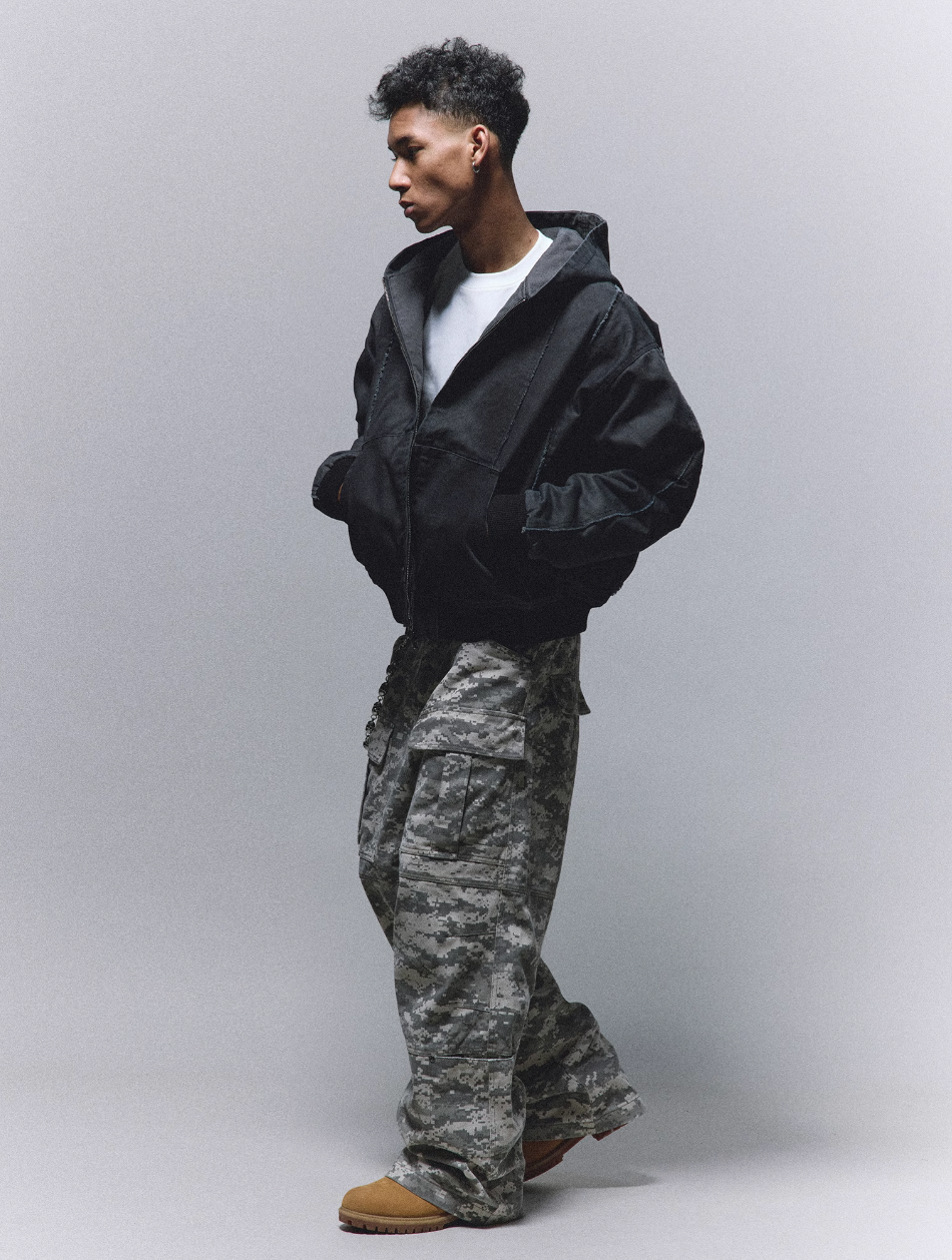 ANTIDOTE Mosaic Camouflage Large Pockets Baggy Cargo Pants | Face 3 Face