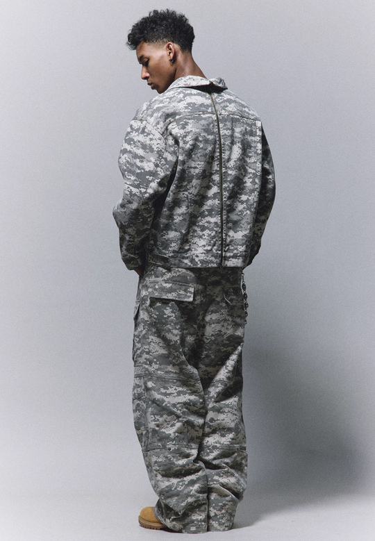 ANTIDOTE Mosaic Camouflage Large Pockets Baggy Cargo Pants | Face 3 Face