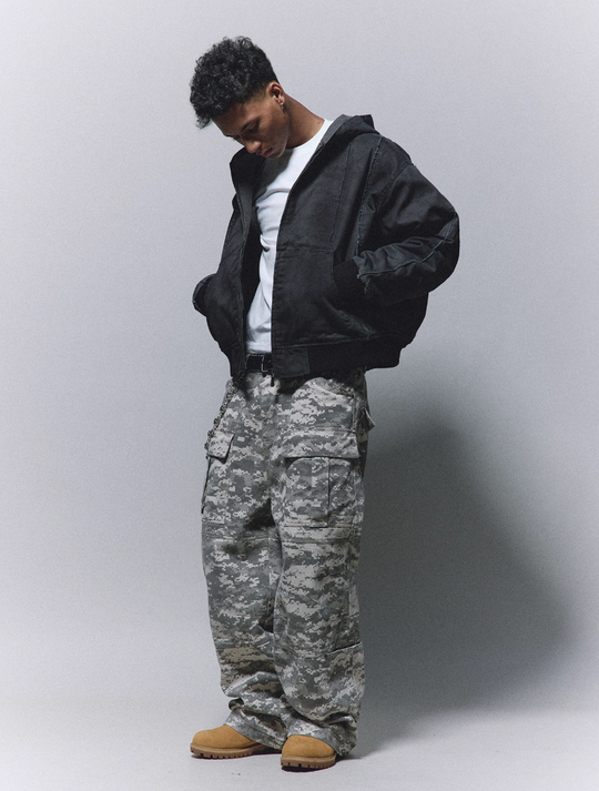 ANTIDOTE Mosaic Camouflage Large Pockets Baggy Cargo Pants | Face 3 Face