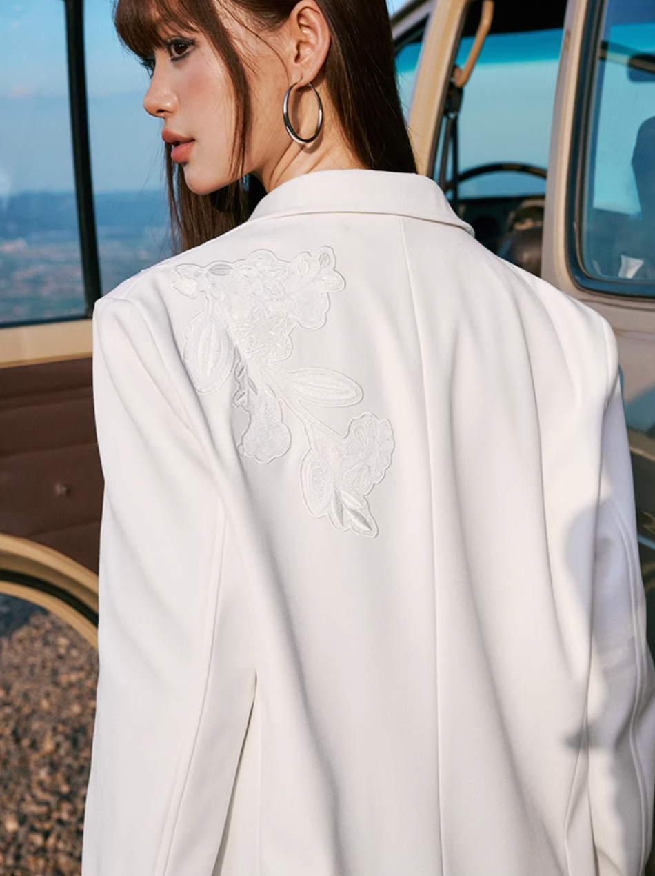 MEDM Lace Floral Embroidery Suit Jacket | Face 3 Face
