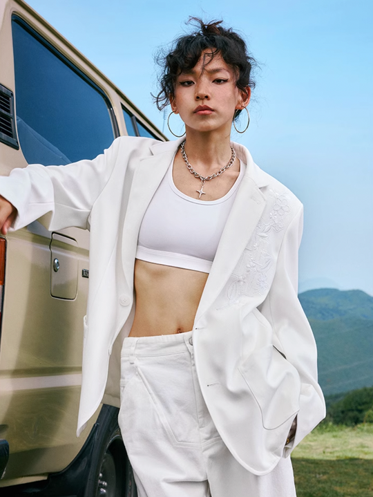 MEDM Lace Floral Embroidery Suit Jacket | Face 3 Face