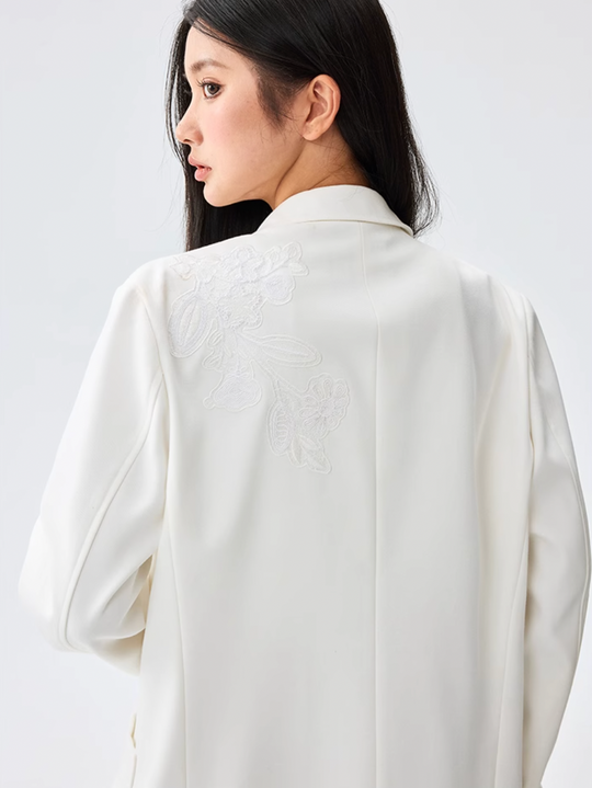 MEDM Lace Floral Embroidery Suit Jacket | Face 3 Face