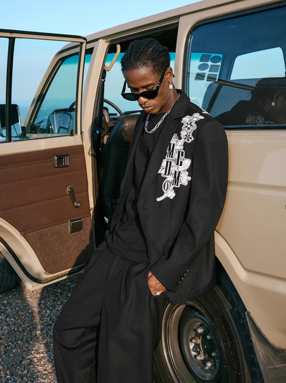 MEDM Lace Floral Embroidery Suit Jacket | Face 3 Face