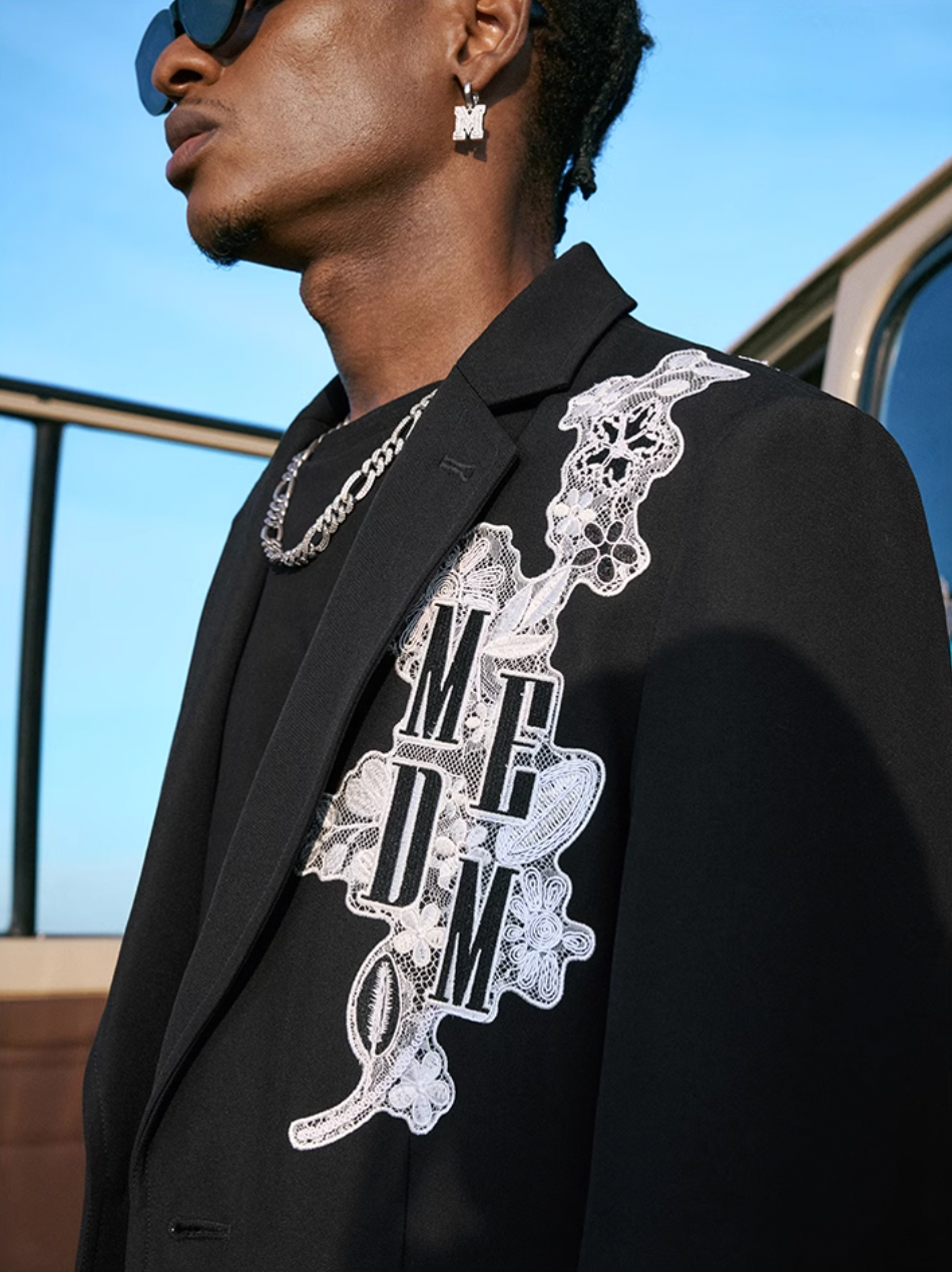 MEDM Lace Floral Embroidery Suit Jacket | Face 3 Face