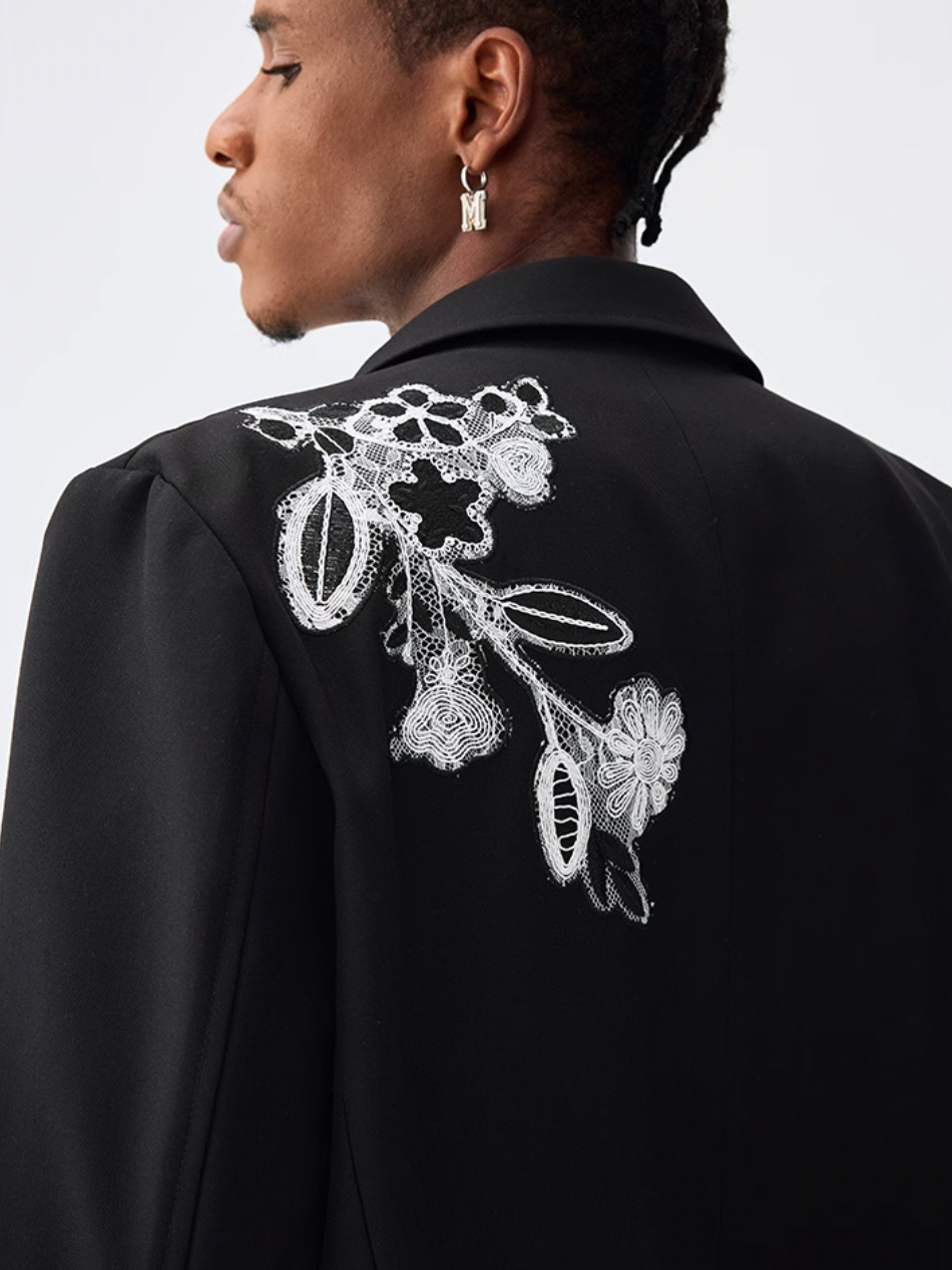 MEDM Lace Floral Embroidery Suit Jacket | Face 3 Face