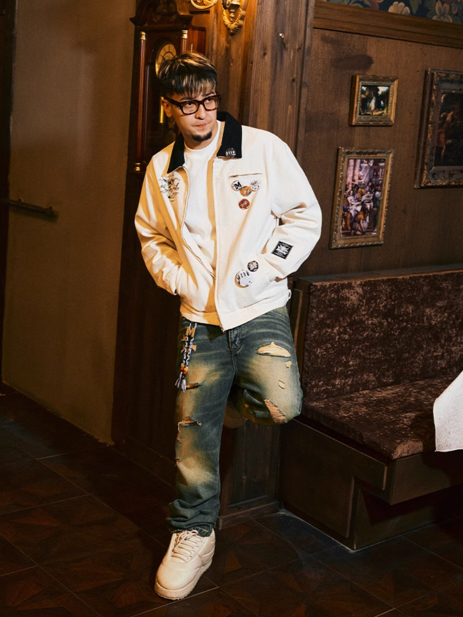 MEDM Sketch Angel Dove Embroidered Detroit Jacket | Face 3 Face