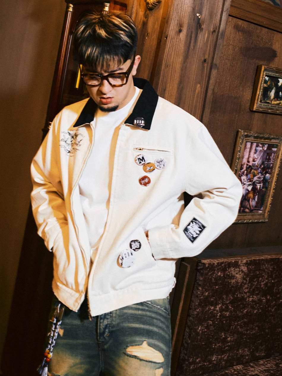 MEDM Sketch Angel Dove Embroidered Detroit Jacket | Face 3 Face