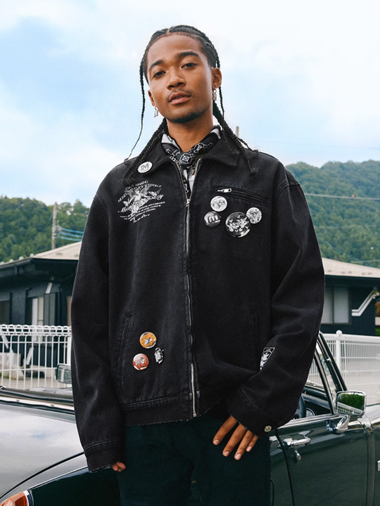 MEDM Sketch Angel Dove Embroidered Detroit Jacket | Face 3 Face