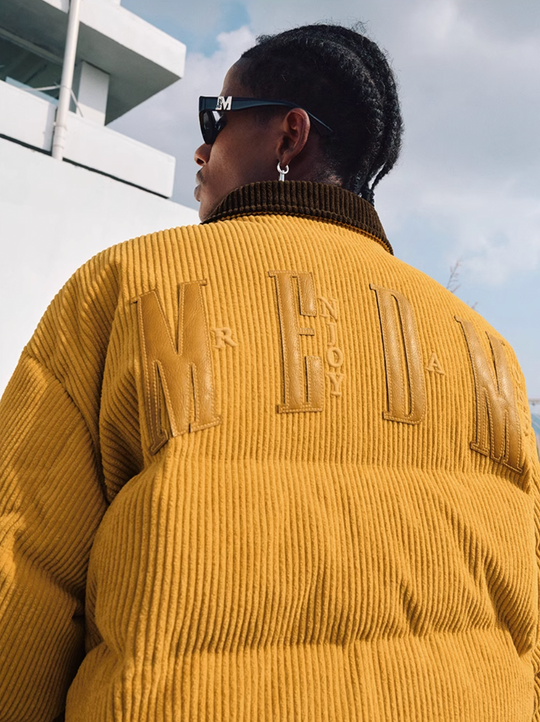 MEDM Corduroy Lapel Color Blocking Down Jacket | Face 3 Face