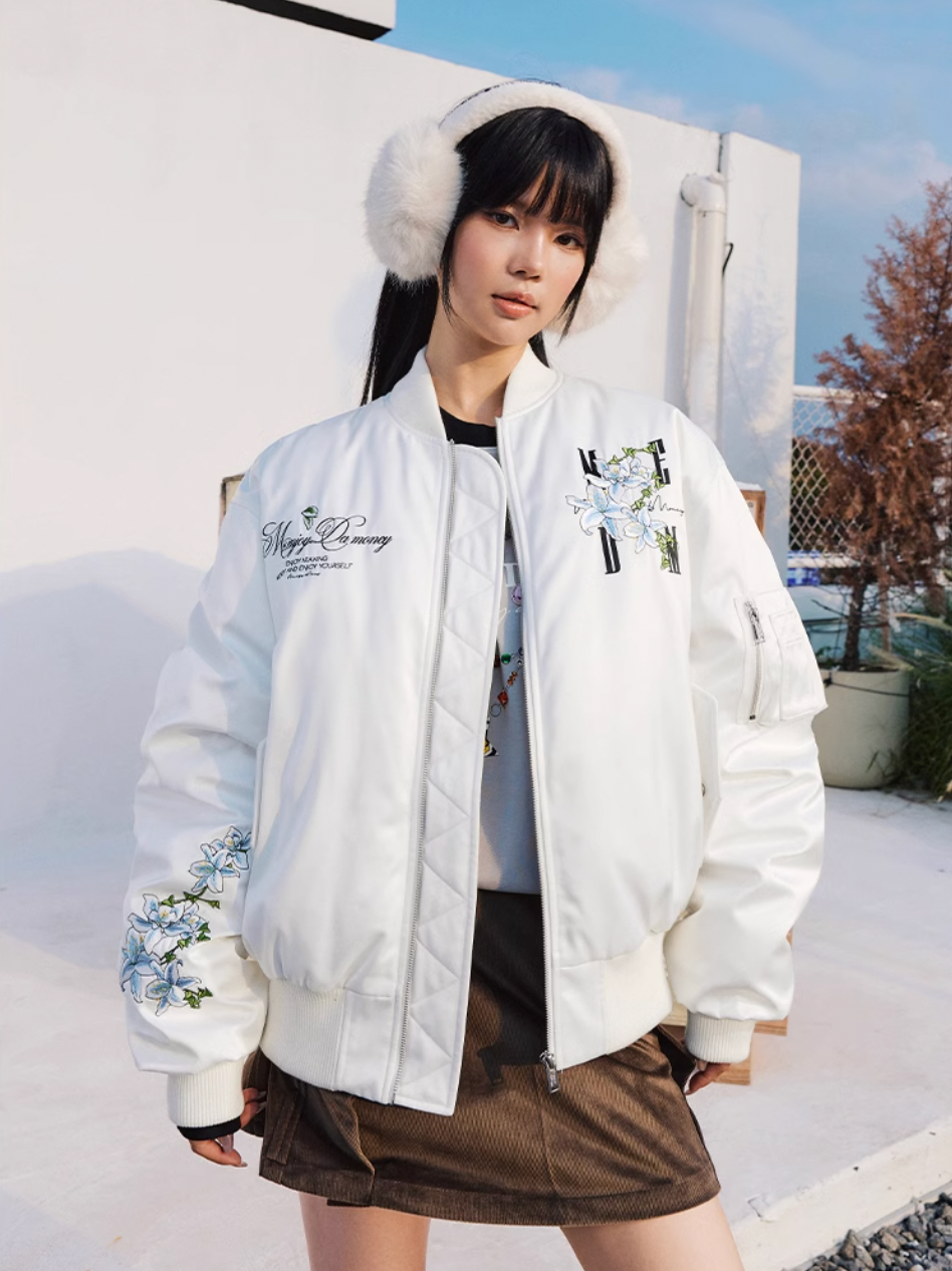 MEDM Floral MA-1 Down Jacket | Face 3 Face