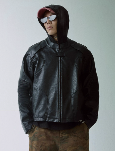 F2CE Deconstructed Leather Rider Jacket | Face 3 Face