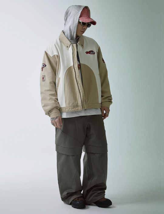 F2CE Embroidery Deconstruction Color Block Racing Jacket | Face 3 Face