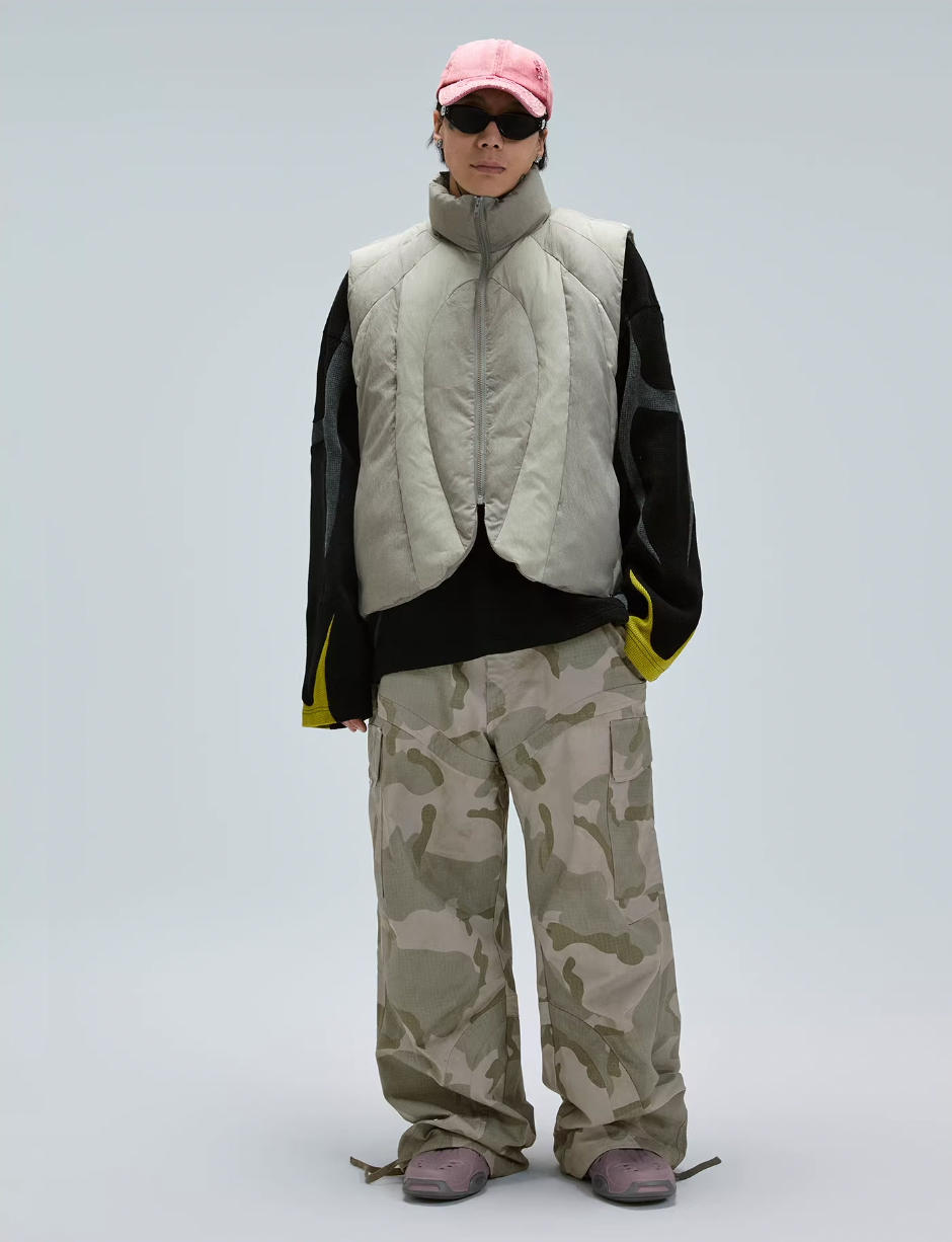 F2CE Functional Deconstruction Color Blocking Puffer Vest | Face 3 Face