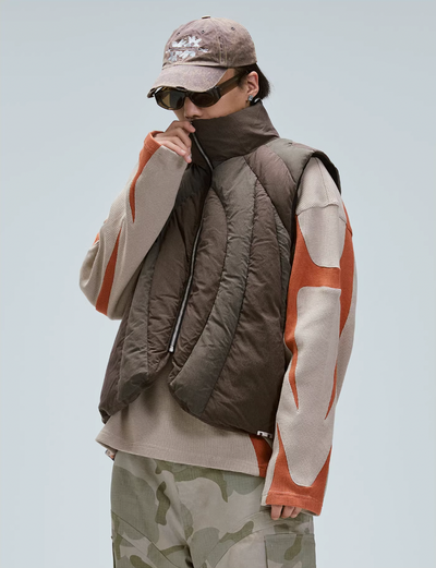 F2CE Functional Deconstruction Color Blocking Puffer Vest | Face 3 Face