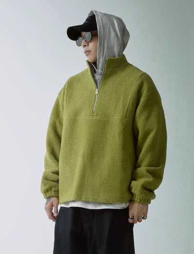 F2CE Sherpa Fleece Half Zip Pullover Jacket | Face 3 Face