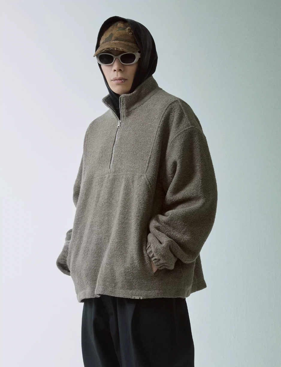 F2CE Sherpa Fleece Half Zip Pullover Jacket | Face 3 Face