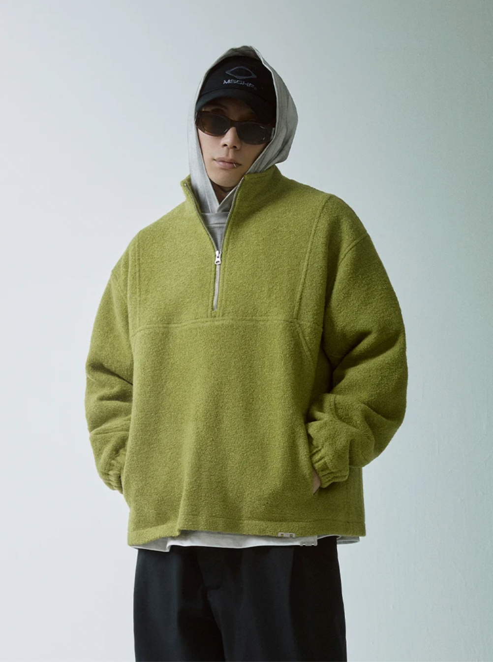 F2CE Sherpa Fleece Half Zip Pullover Jacket | Face 3 Face