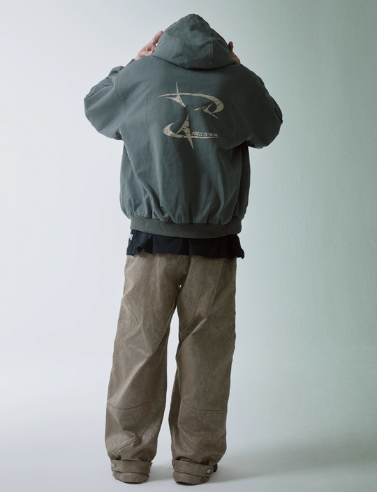 F2CE Canvas Embroidery Printing Hooded Work Jacket | Face 3 Face